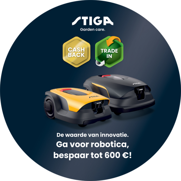 Profiteer van inruilkorting én cashback op je nieuwe STIGA robotmaaier